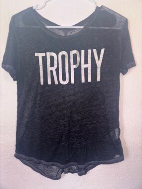 Woman’s Short Sleeve Tee Emproidered with TROPHY Size S Trophy Wife Tee